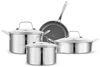 Karaca Pfannen-Set Karaca Ceramica Steel 3Ply Edelstahl Kochgeschirr Kochtopf Set, Edelstahl Rostfrei Bratentopf Fleischtopf Stieltopf Bild 4
