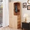Kleiderschrank mit Schubladen & offenem Bereich, 70x40x170 cm, Holzfarbe Bild 2