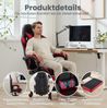 360°-Drehbare Ergonomische Rennsport-Design-Gaming-Stuhl Leder Hochlehnsbürostuhl,Höhenverstellbarer Arbeitsstuhl mit Fußstütze Kopfstütze und Lendenstütze für Büro und Gaming,Leder,Schwarz&Rot, Bild 2