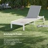 Blumfeldt Lucca Sonnenliege - Verstellbare Rückenlehne, Wetterfest & Leicht, Garten & Balkon Liegestuhl, 120kg Kapazität, Aluminiumrahmen, ComfortMesh, 5 Positionen, 8,1kg, Grau Bild 3