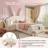 Novelux Kinderbett 90x190 Polsterbett mit Stauraum & Hasenohren – Samt Beige, inkl, Nachttisch Bild 5