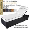 Sonnenliege Verona High mit Rollen und Auflage Creme-Weiss, Farbe Schwarz Bild 2