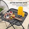 Faltbarer Gartentisch aus Stahl mit Gitterdesign, 70x70x72 cm, wetterfester und tragbarer Campingtisch Bild 3