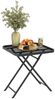 Faltbarer Gartentisch aus Stahl mit Gitterdesign, 70x70x72 cm, wetterfester und tragbarer Campingtisch Bild 2