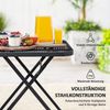 Faltbarer Gartentisch aus Stahl mit Gitterdesign, 70x70x72 cm, wetterfester und tragbarer Campingtisch Bild 5