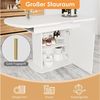 Sweiko Esstisch Ausziehbarer ovaler Esstisch mit Stauraum, (Kaffee-Freizeittisch, moderner minimalistischer Esstisch, 2 Staufächer und 1 Aufbewahrungsschränke), L110/130*W70*H75cm Bild 3