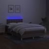 vidaXL Boxspringbett mit Matratze & LED Stoff Taupe 120x200 cm, Härtegrad: H2 [3134025] Bild 4