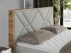 Boxspringbett mit Kopfteil und Topper, Polsterbett - GUNAR - 180 x 200 cm - Hellgrau Stoff - H3 - Topper Visco Bild 3