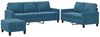 vidaXL 3-tlg. Sofagarnitur mit Kissen Blau Samt 3201535 Bild 2