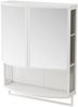 Wandhängeschrank mit Bogenfront & Spiegel, 2 Türen, weiß, 60x22,5x80 cm Bild 4