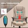 Vinsetto Schreibtischstuhl mit Vibrationsmassage, Heiz-, Liegefunktion, ergonomisch (Massagesessel, 1 St), für Wohnbereich, Braun Bild 4