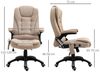 Vinsetto Schreibtischstuhl mit Vibrationsmassage, Heiz-, Liegefunktion, ergonomisch (Massagesessel, 1 St), für Wohnbereich, Braun Bild 3