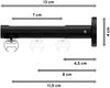Innenlauf-Gardinenstangen-Set Siteno Santo 100 cm, 1-läufig, 20 mm Ø Schwarz Bild 2