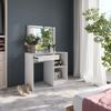 Schminktisch Sherry Weiß/Weiß Hochglanz 89.8 cm mit LED-Spiegel Vicco Bild 5