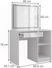 Schminktisch Sherry Weiß/Weiß Hochglanz 89.8 cm mit LED-Spiegel Vicco Bild 2