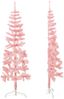 vidaXL Künstlicher Halb-Weihnachtsbaum mit Ständer Schlank Rosa 180 cm 344571 Bild 2