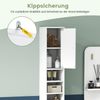 Schmaler Badschrank Hochschrank mit 2 Türen & 1 Schublade 20 x 20 x 180 cm Weiß Bild 4