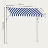 SONGMICS Klemmmarkise höhenverstellbar, Balkonmarkise mit Handkurbel, für Terrasse, Garten, 300 x 120 cm, blau-weiß Bild 5