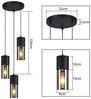 Nettlife Pendelleuchte Esszimmer Glas Vintage 3 flammig E27 Schwarz Retro Pendellampe, LED wechselbar, für Esstischen, Kücheninseln, Theken oder Bars Bild 3