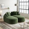 2-Sitzer Modulsofa H 67 x T 252 x B 164 cm aus Chenille in Grün, rahmenlos, mit Schlaffunktion und ca. 122 cm Sitztiefe Bild 2