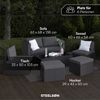 STEELSØN 'Noctura' Polyrattan 6-tlg. Gartenlounge, Sitzgruppe aus Sofa, Tisch, 2x Sessel, 2x Sitzhocker, schwarz/anthrazit, wetterfest, für 6 Personen Bild 5