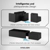 STEELSØN 'Noctura' Polyrattan 6-tlg. Gartenlounge, Sitzgruppe aus Sofa, Tisch, 2x Sessel, 2x Sitzhocker, schwarz/anthrazit, wetterfest, für 6 Personen Bild 4