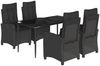 vidaXL 5-tlg. Garten-Essgruppe mit Kissen Schwarz Poly Rattan 3212746 Bild 2