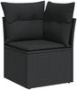 vidaXL 7-tlg. Garten-Sofagarnitur mit Kissen Schwarz Poly Rattan 3220494 Bild 4