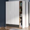 Kleiderschrank 138cm, in weiß mit Eiche und graphit, TIMARU-131 Bild 4