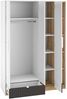 Kleiderschrank 138cm, in weiß mit Eiche und graphit, TIMARU-131 Bild 2