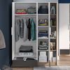 Kleiderschrank 138cm, in weiß mit Eiche und graphit, TIMARU-131 Bild 5