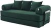 LVHOM Schlafsofa 3 Sitzer, Klappsofa mit Schlaffunktion, Bodensofa, Polstersofa aus CordStoff, Schlafcouch dauerschläfer, frei Kombination, 200x94x67 cm, Dunkelgrün Bild 2