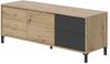 Dmora Anora-Sideboard, Wohnzimmer-Buffet, TV-Schrank, Sideboard mit Füßen für das Wohnzimmer, moderner Kleiderschrank mit 2 Türen, 130 x 41 x 47 cm, geknotete Eiche und Anthrazit Bild 4