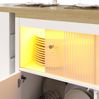 Mobiler Bartisch 135-205x39x100 cm mit LED, Rollen & Glasfront, 360° drehbar, weiß Bild 4