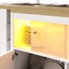 Mobiler Bartisch 135-205x39x100 cm mit LED, Rollen & Glasfront, 360° drehbar, weiß Bild 4