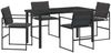 Garten Essgruppe 5er Set, Gartenmöbel-Set Schwarz Pulverbeschichteter Stahl Bild 2