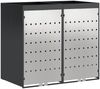 vidaXL Wagenmüllbehälter für 2 Behälter Stahl Anthrazit 3394783 Bild 2