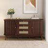 Sideboard 140,5x76x40 cm – Rattankommode mit Schiebetüren und verstellbaren Böden Bild 2