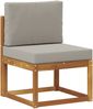 vidaXL Outdoor-Sofagarnitur mit Kissen 5 pcs Natürlich und Hellgrau 3366359 Bild 5
