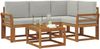 vidaXL Outdoor-Sofagarnitur mit Kissen 5 pcs Natürlich und Hellgrau 3366359 Bild 3