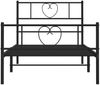 vidaXL Bettgestell mit Kopf- und Fußteil, Metall, Schwarz, 107x203 cm Bild 5