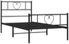 vidaXL Bettgestell mit Kopf- und Fußteil, Metall, Schwarz, 107x203 cm Bild 4