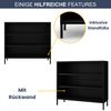 Metall Kommode offen LUCA - 4 Ebenen, Industrie-Design | Metallregal klein Standregal Stahl Büro Wohnzimmer Arbeitszimmer, 90x100x35cm Schwarz Bild 5