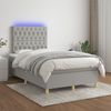 vidaXL Boxspringbett mit Matratze & LED Hellgrau 120x190 cm Stoff 3270267 Bild 4