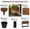 Hochbeet HWC-P84, Pflanzbeet Blumen-/Pflanzkasten Pflanzkübel, Ablage Outdoor Akazie Holz FSC® 79x80x31cm ~ hellbraun Bild 2