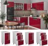Küchenunterschrank R-Line Rot Hochglanz 40 cm mit Schubladen, AP Anthrazit Vicco Bild 2