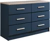 Vente-unique - Kommode mit 6 Schubladen - Blau & Holzfarben - SKAIDO Bild 2