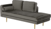 Chaiselongue Samtstoff taupe linksseitig MIRAMAS Bild 4