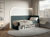 Selsey 'Ventrio' Jugendbett rechtsseitig mit Regalen, Easy-Clean-Samtbezug, blaugrau, 90x200 cm Bild 3