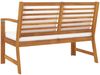 vidaXL Gartenbank 114,5 cm mit Creme Kissen Massivholz Akazie 311838 Bild 4